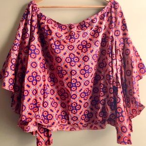 Ashro Bell Sleeve Off-the-Shoulder Top